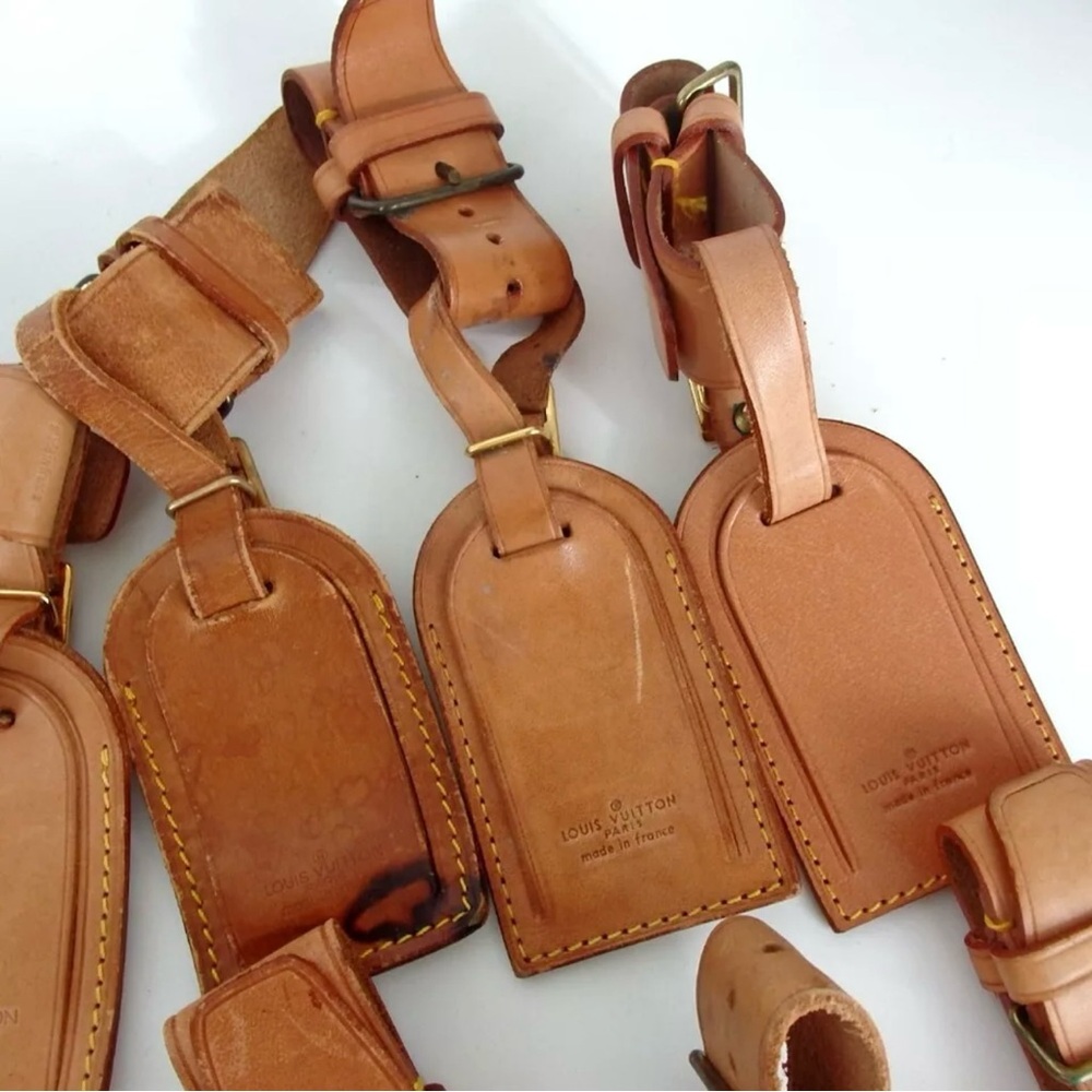 Set of 10 Louis Vuitton luggage name tags leather - Picture 2 of 9
